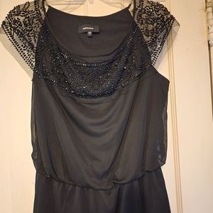 R&M Richards L Black Sleeveless Blouse